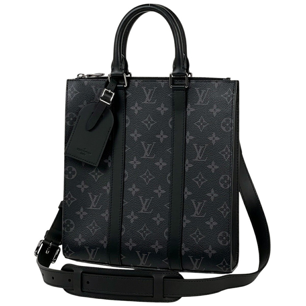 Louis Vuitton Sac Plat Cross Shoulder Bag Tote Eclipse Noir Black
